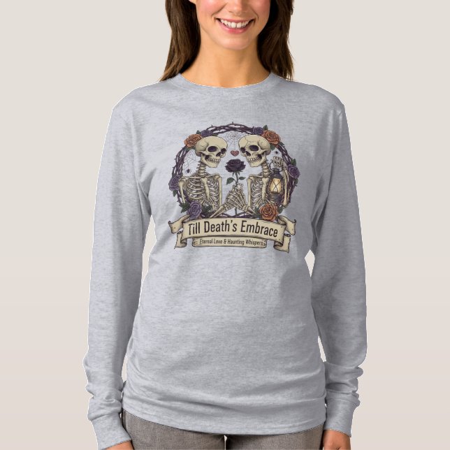 T-shirt "Jusqu'à l'acceptation de la mort" Squelette gothi (Devant)