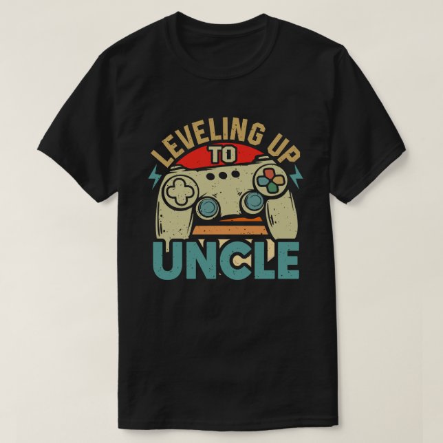 T-shirt Jusqu'À Oncle Gamer Jeu futur oncle (Design devant)