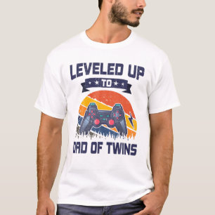 T-shirt Jusqu'À Papa De Twins Jouer Père Vidéo Gam