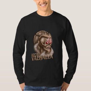 T-shirt Jusqu'à Valhalla Viking Skeleton Raven Mythologie
