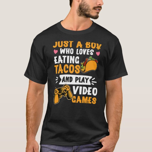 T-shirt Just a Boy Gaming Taco Gamer Taco Viva México (Devant)