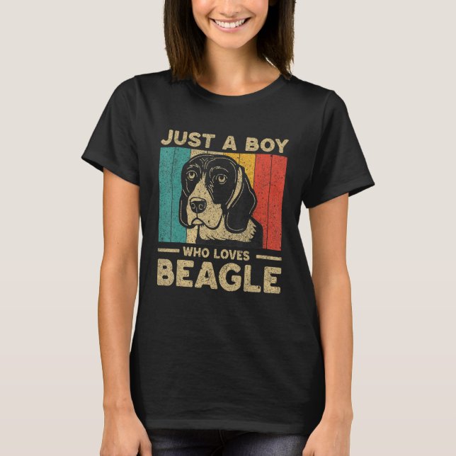 T-shirt Just A Boy Who Loves Beagle for Boys (Devant)