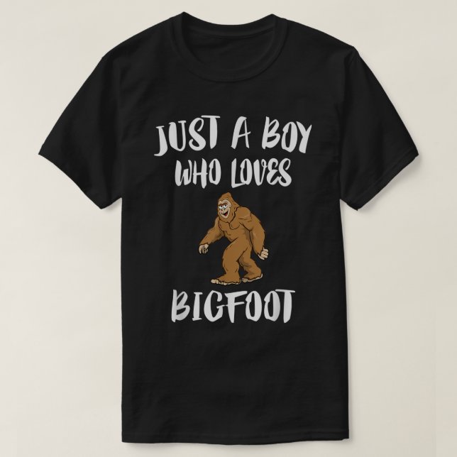 T-shirt Just a Boy Who Loves Bigfoot (Design devant)