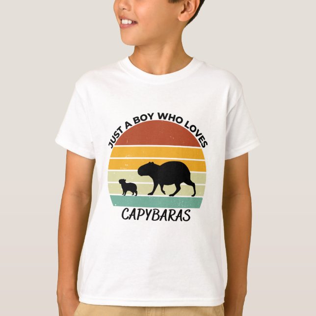 T-shirt Just a boy who loves capybaras (Devant)