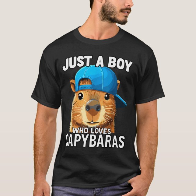T-shirt Just A Boy Who Loves Capybaras  (Devant)