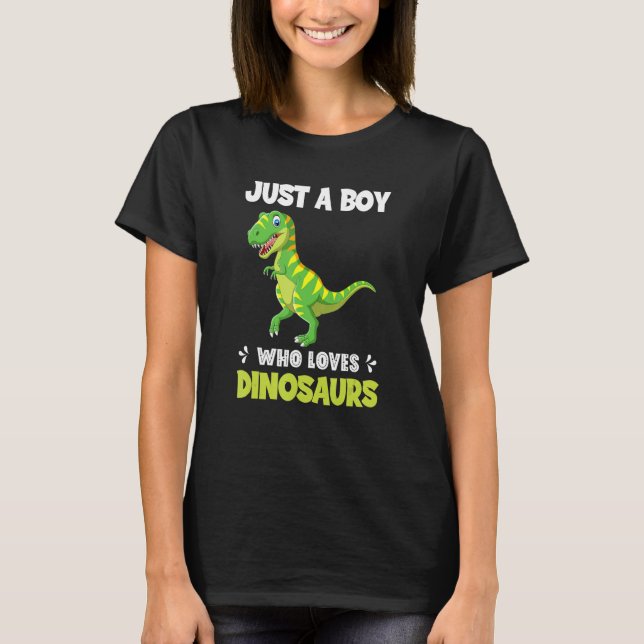 T-shirt Just A Boy Who Loves Dinosaurs Rawr Rex Dinosaur (Devant)