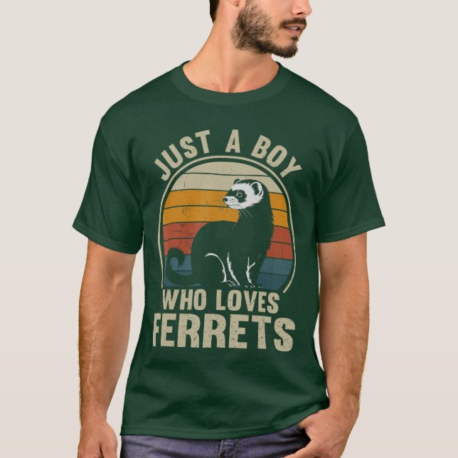 T-shirt Just A Boy Who Loves Ferrets Recto Ferret Lover bo (Devant)