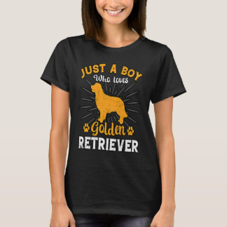 T-shirt Just a Boy who loves Golden Retriever Dog  Saying