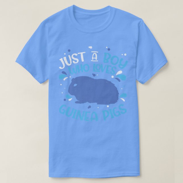 T-shirt Just A Boy Who Loves Guinée Pigs Funny Domestic Ca (Design devant)