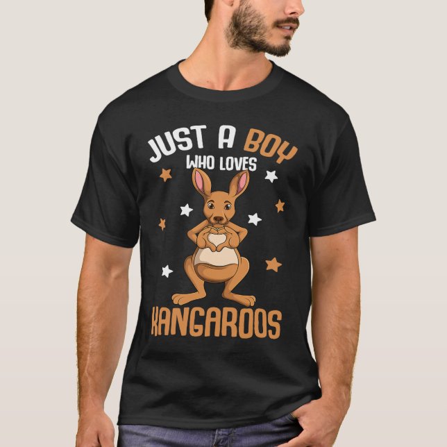 T-shirt Just a Boy who loves Kangaroos Kids Boys Kangaroo (Devant)