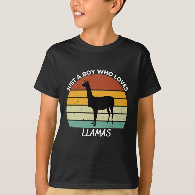T-shirt Just a boy who loves llamas (Devant)