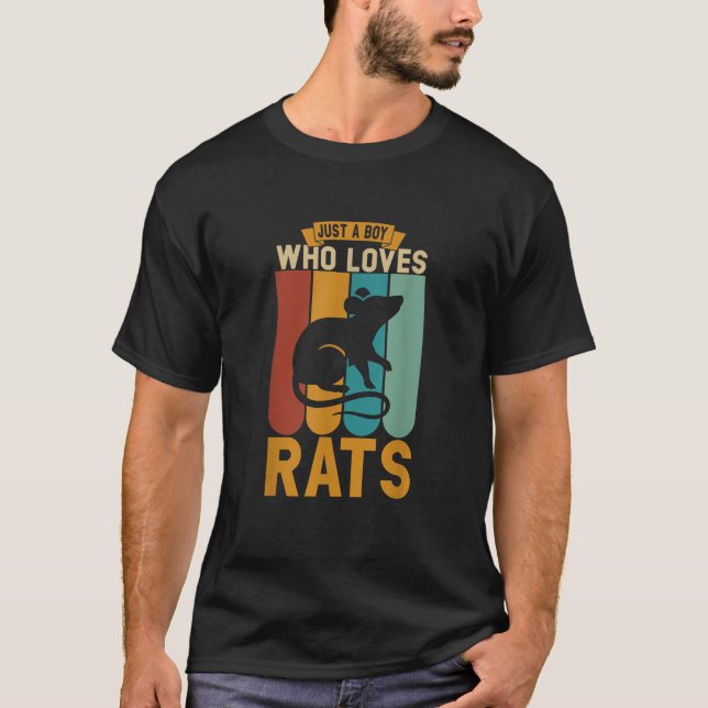 T-shirt Just a boy who loves rat (Devant)