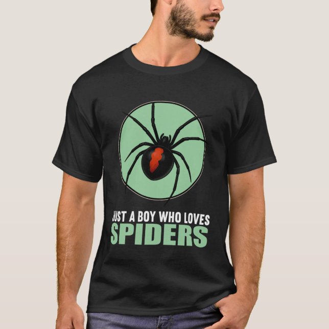 T-shirt Just a Boy who Loves Spiders Spider (Devant)