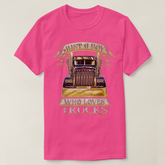 T-shirt Just A Boy Who Loves Trucks 1386 (Design devant)
