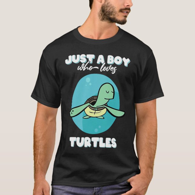 T-shirt Just a boy who loves turtles  funny turtle costume (Devant)