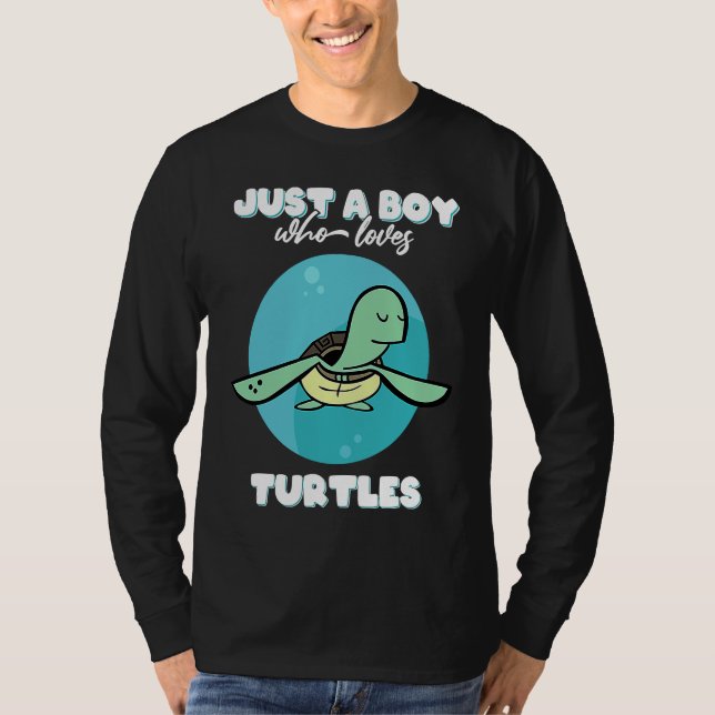 T-shirt Just a boy who loves turtles  funny turtle costume (Devant)