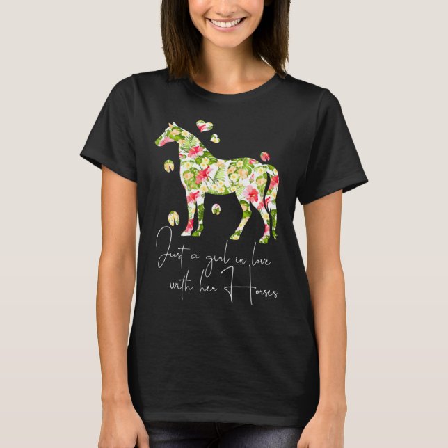 T-shirt Just A Girl In Love With Her Horses  Riding Girls (Devant)