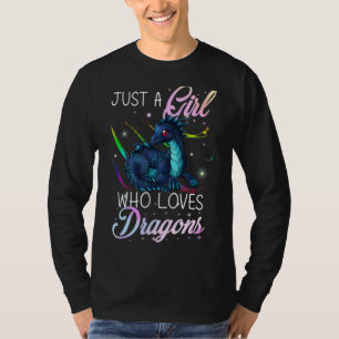 T-shirt Just A Girl Loves Dragons Designs Femmes Et Filles