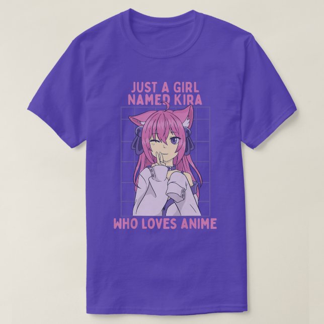 T-shirt Just A Girl Named Kira Who Loves Anime Personalize (Design devant)