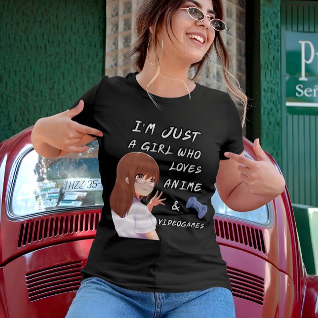 T-shirt Just a Girl Who Love Anime and Videogames Japan (Créateur téléchargé)