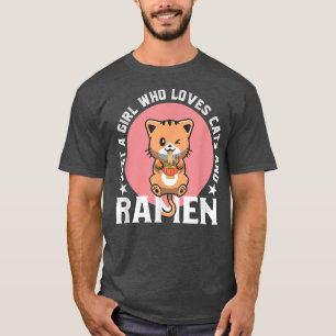 T-shirt Just A Girl Who Love Cats and Ramen Bowl Japonais
