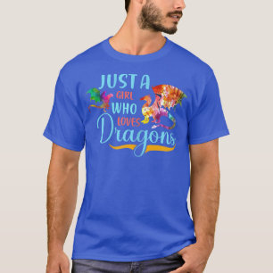 T-shirt Just a Girl Who Love Dragons Lecture & Livres rela