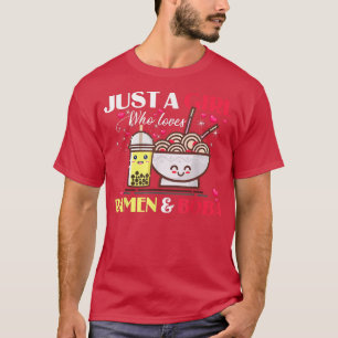 T-shirt Just a Girl Who Loves Anime and Boba Bubble Tea Te