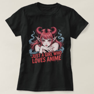 T-shirt Just A Girl Who Loves Anime Demon Girl T-Shirt, Ma