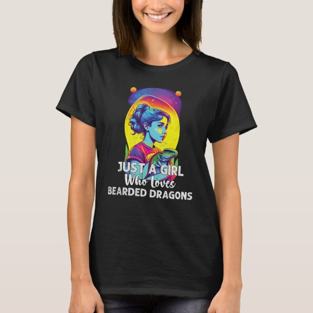 T-shirt Just A Girl Who Loves Bearded Dragon  Lizard Repti (Devant)