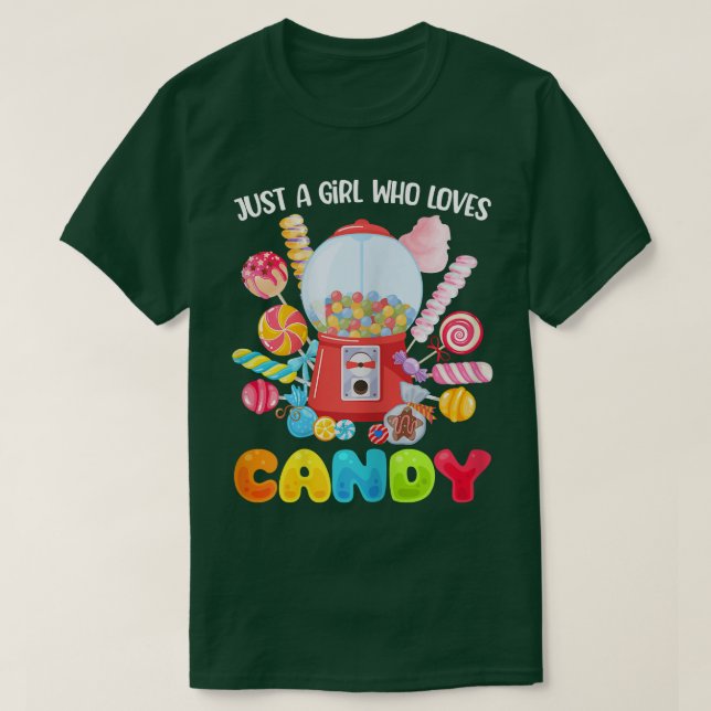 T-shirt Just A Girl Who Loves Candy Rainbow Sweets For Dau (Design devant)