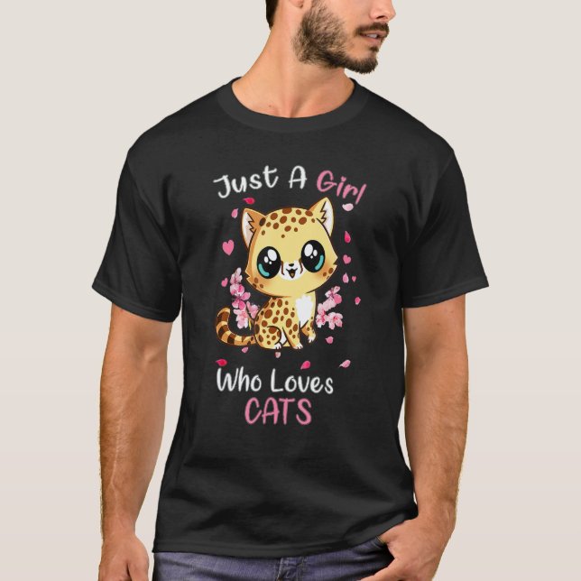 T-shirt Just A Girl Who Loves Cats  Cute Cat  Kittens (Devant)