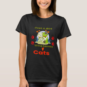 T-shirt Just A Girl Who Loves Cats Shirt Cute Cat Lover 