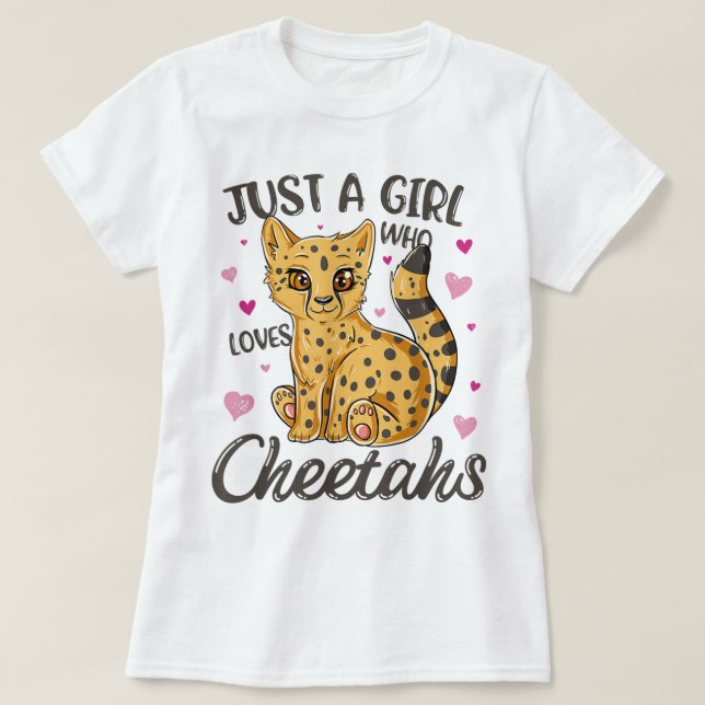T-shirt Just a Girl Who Loves Cheetahs (Design devant)