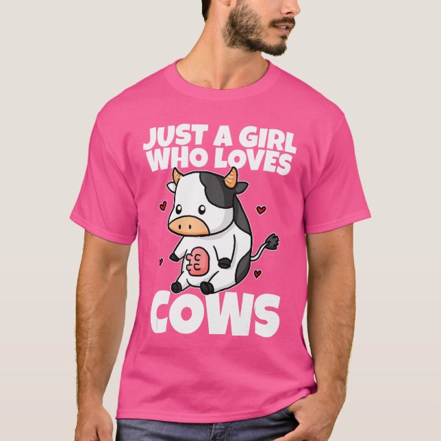 T-shirt Just A Girl Who Loves Cows Funny Cow Costume Milk  (Devant)