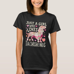 T-shirt Just A Girl Who Loves Dachshunds Dog Silhouette