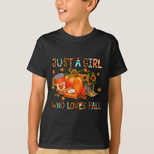 T-shirt Just A Girl Who Loves Fall Pumpkin Cozy Thanksgivi (Devant)