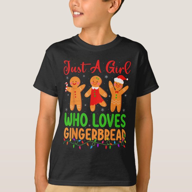 T-shirt Just A Girl Who Loves Gingerbread Cookie Christmas (Devant)