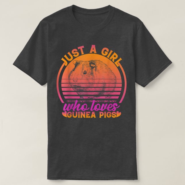 T-shirt Just a Girl Who Loves Guinea Pigs cute animals Gui (Design devant)