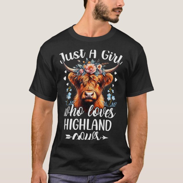 T-shirt Just A Girl Who Loves Highland Cows Scottish Highl (Devant)