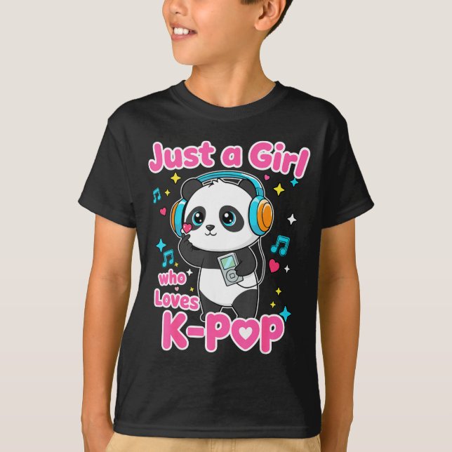 T-shirt Just A Girl Who Loves K-p Cute Panda  (Devant)