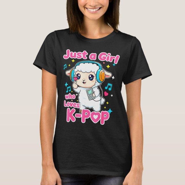 T-shirt Just A Girl Who Loves K-p Cute Sheep  (Devant)