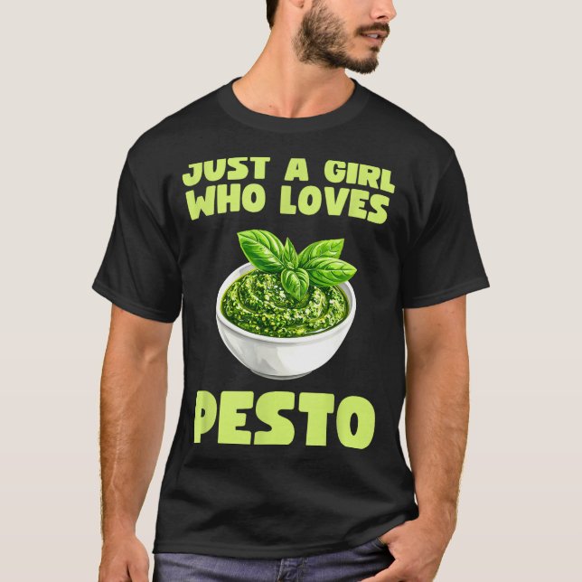 T-shirt Just A Girl Who Loves Pesto Basil Pasta Italian Ad (Devant)