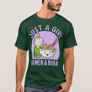T-shirt Just A Girl Who Loves Ramen And Boba Kawaii Japane