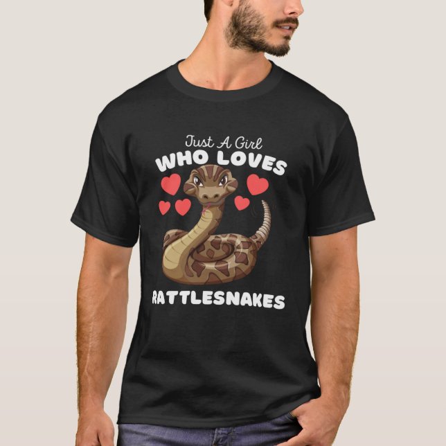 T-shirt Just A Girl Who Loves Rattlesnakes  Cute Girls Rat (Devant)