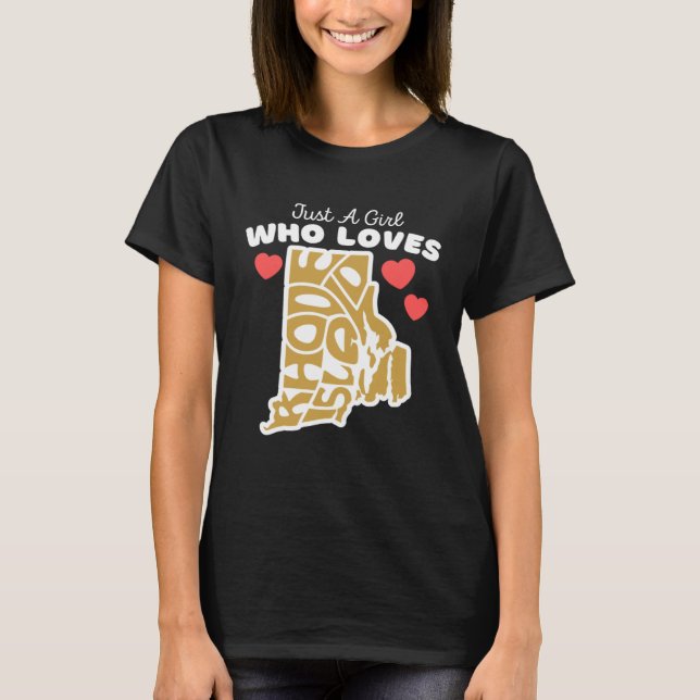 T-shirt Just A Girl Who Loves Rhode Island  Cute Rhode Isl (Devant)