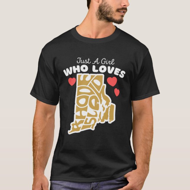 T-shirt Just A Girl Who Loves Rhode Island  Cute Rhode Isl (Devant)