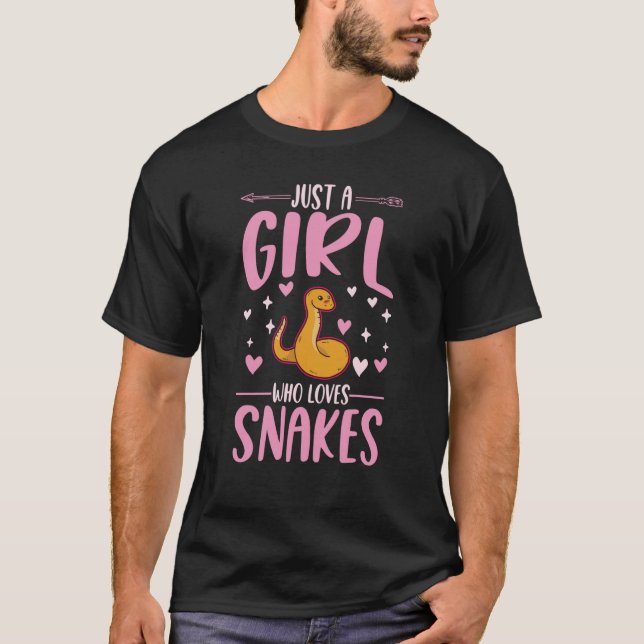 T-shirt Just a girl who loves Snake Rattlesnake Snake (Devant)