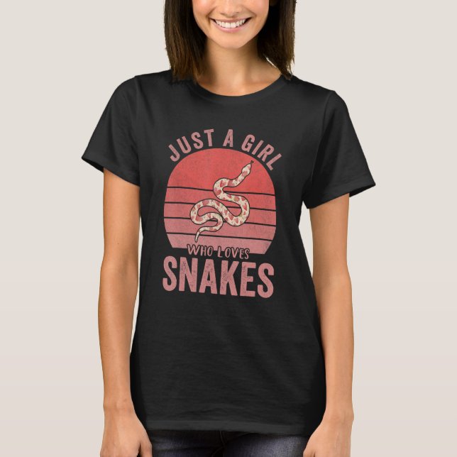 T-shirt Just A Girl Who Loves Snakes   Snake Quote (Devant)
