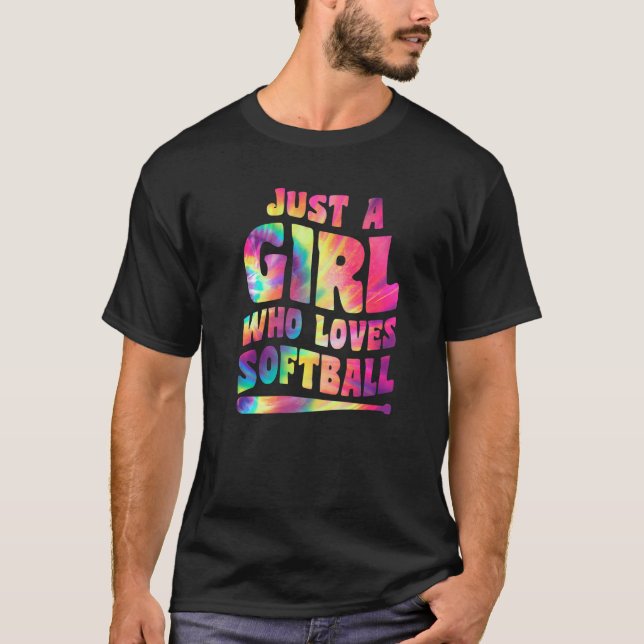 T-shirt Just A Girl Who Loves Softball Girl Apparel Softba (Devant)