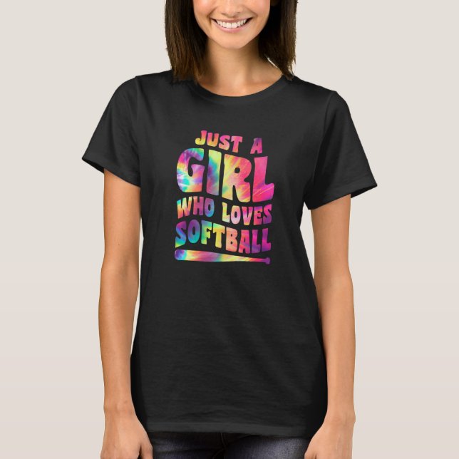 T-shirt Just A Girl Who Loves Softball Girl Apparel Softba (Devant)